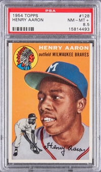 1954 Topps #128 Hank Aaron Rookie Card – PSA NM-MT+ 8.5